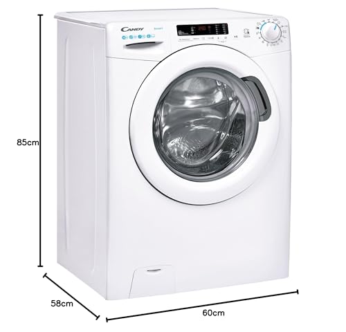 Candy Smart CS 14102DE/1-S, Lavadora 10 KG, 1400 RPM, Pantalla Digital y Mando, Tecnología NFC, Asistente de Voz, 15 Ciclos, 5 Rápidos, Planchado Fácil, Inicio Diferido 24H, Detector KG, 81 DB, Blanco