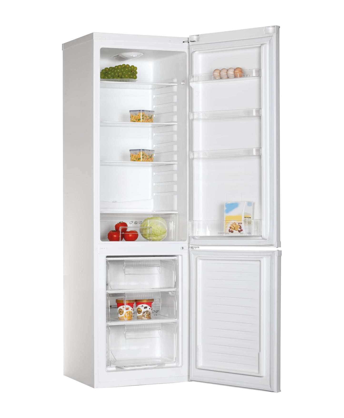Candy CCG1S 518EW - Frigorífico Combi, Ancho 55cm, Altura 1,80m, 252L, Cajón Verdulero, Control Mecánico de la temperatura,