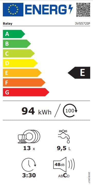 BALAY - Lavavajillas, Libre Instalación, 13 Servicios, 60 cm de ancho, Silencioso, Acero Antihuellas, 3VS572IP
